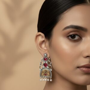 Oxidised Earrings - Copper